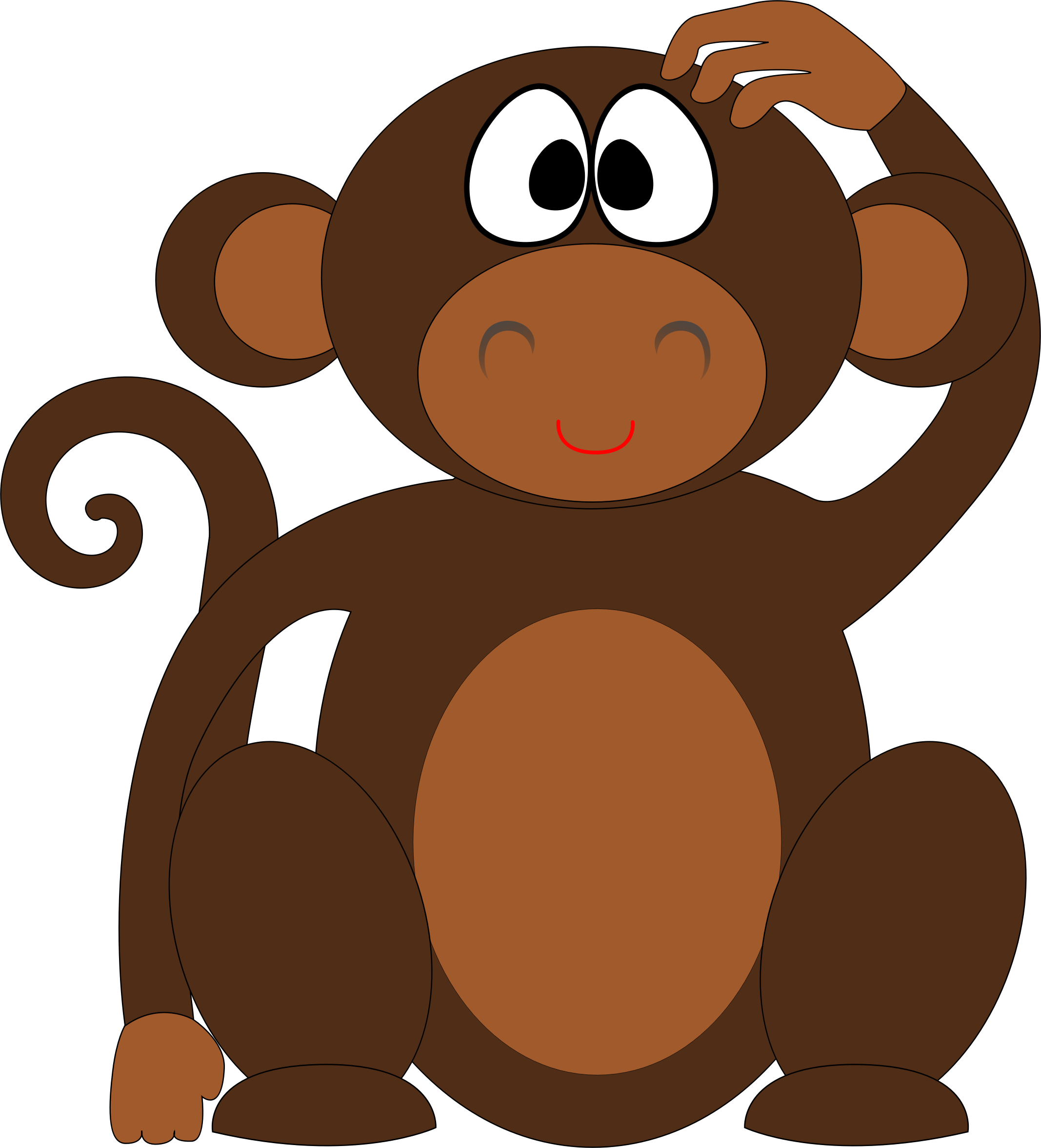 Clipart - Monkey Banana And Money (2134x2354)