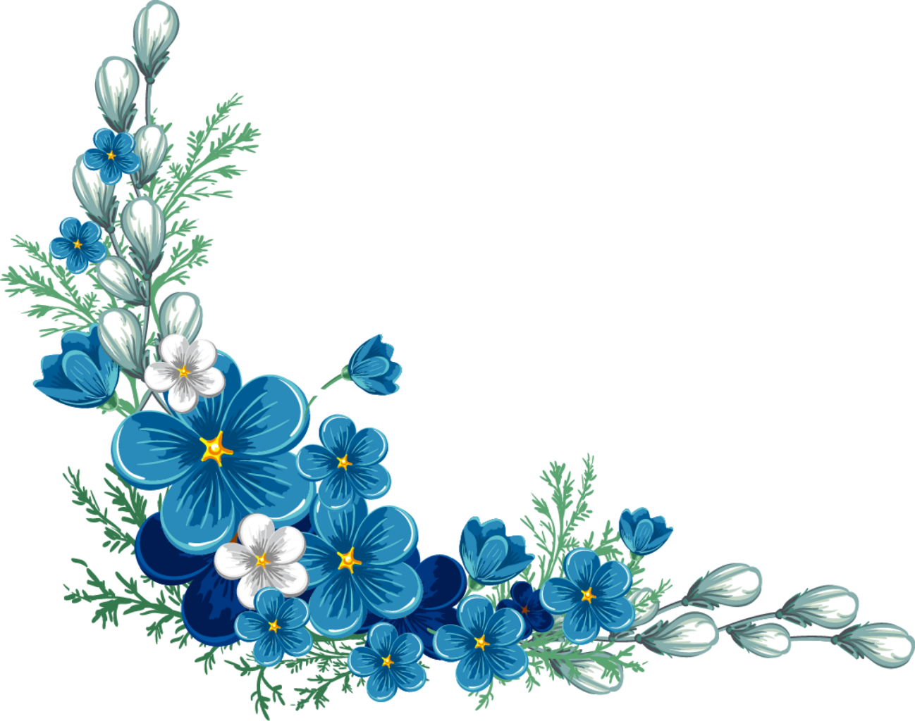 Ftestickers Flowers Watercolor Blue - Flor Azul Png (1298x1024)