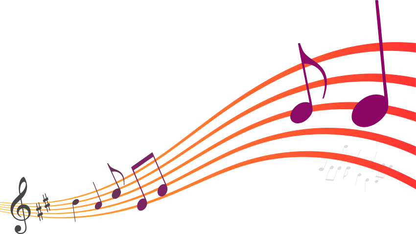 Music Notes Clipart Transparent - Music Transparent (850x478)