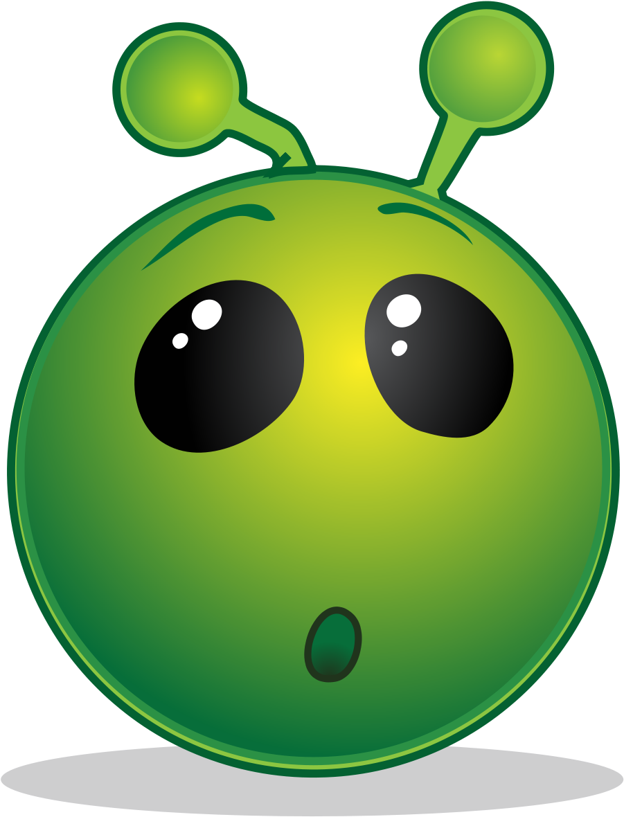 Smiley Green Alien Wow - Alien Smiley (1000x1268)