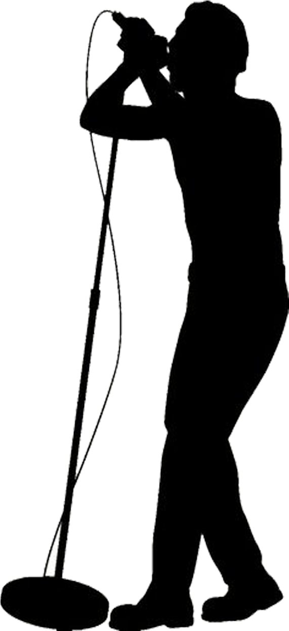 Singer Silhouette Singing Male Clip Art - Singer Silhouette Png (570x1392)