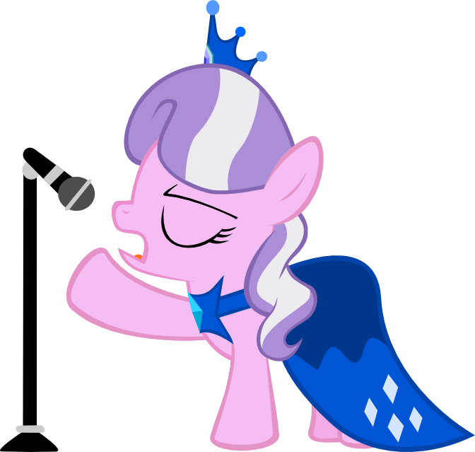 Magerblutooth, Clothes, Diamond Tiara, Dress, Microphone, - Diamond Tiara In A Dress (672x639)