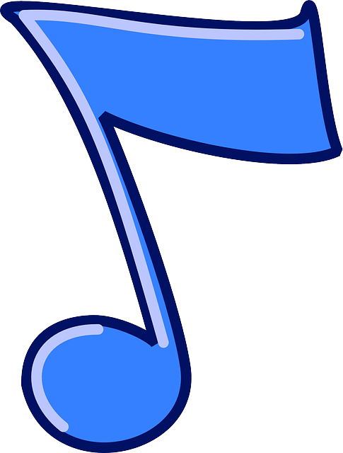 Music, Blue, Note, Coloured, Cartoon, Musical, Notes - Music Notes Clip Art (485x640)