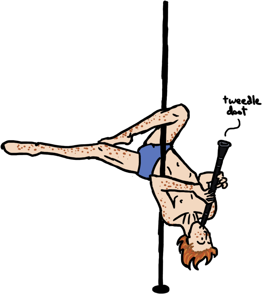 A-flat Clarinet Pole Dance Performing Arts - Cartoon (1024x1050)