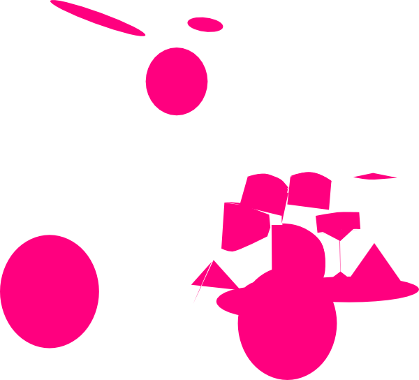 Pink Drum Set Clip Art At Clker - Clip Art (600x544)