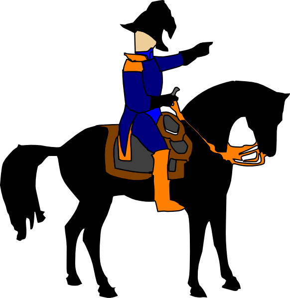 Drum Major Clipart - Soldier On A Horse (582x598)