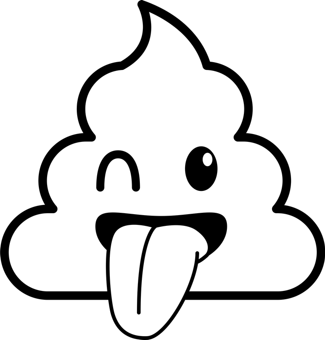 Sticking Tongue Out Poop Emoji Rubber Stamp - Poop Emoji Coloring Pages (669x700)