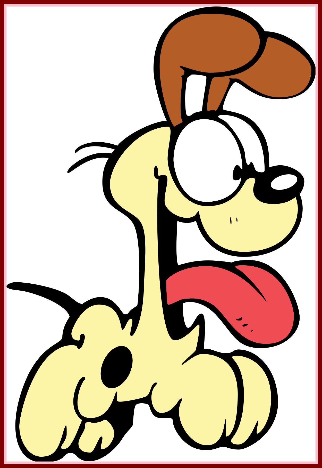 Dog Cartoon Cartoon Dog With Tongue Out Amazing Odie - Odie The Dog (1250x1815)
