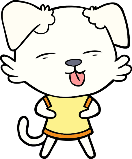 Cartoon Running Dog With Tongue Sticking Out Royalty - Cartoon (457x550)