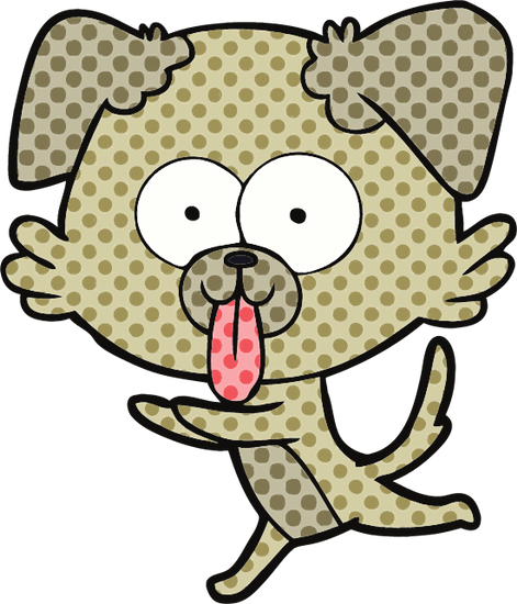 Cartoon Running Dog With Tongue Sticking Out - Cartoon (471x550)