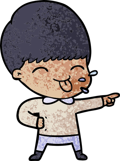 Cartoon Boy Sticking Out Tongue - Illustration (409x550)