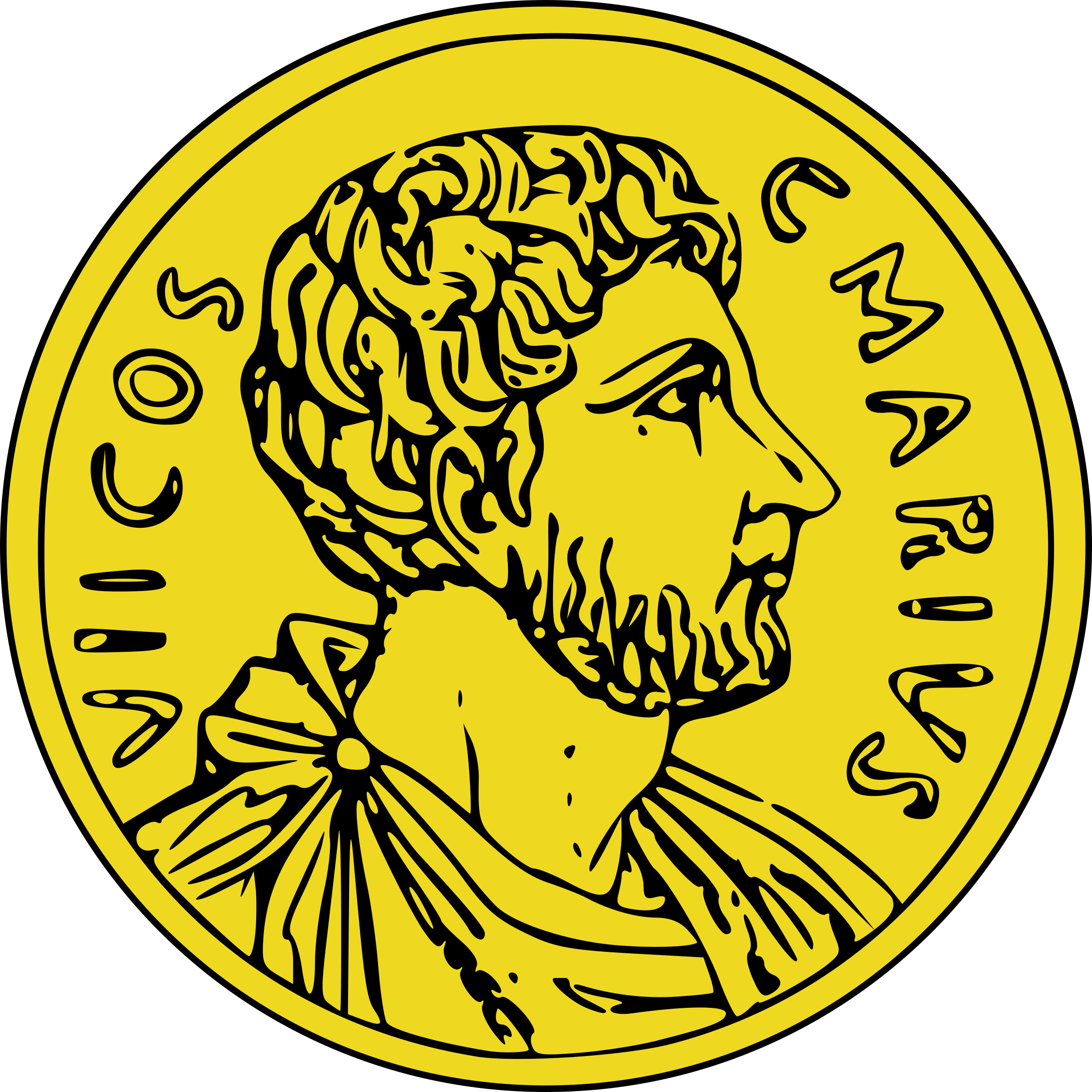 Coin Clip Art - Ancient Rome Coloring Page (2400x2400)