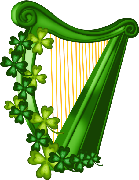 Instrument,musique,tube - Clipart Irish Harp (495x651)