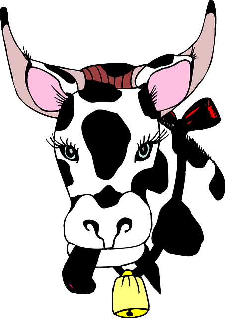 Head, Cow, Out, Bell, Animal, Tongue, Sticking - Gambar Animasi Sapi Lucu (453x640)