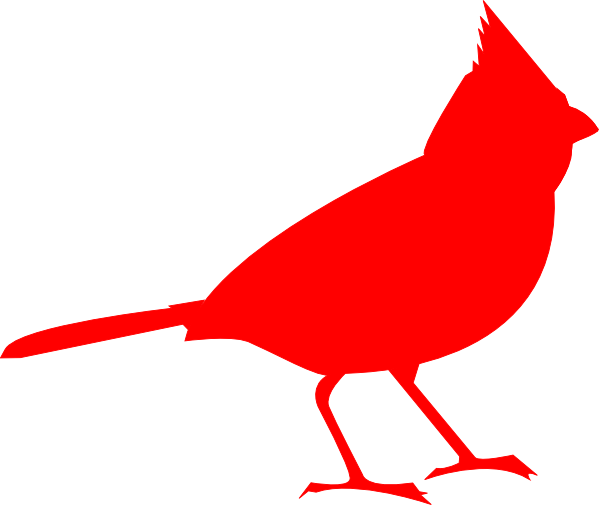Bird Silhouette On Branch - Cardinal Silhouette (600x505)