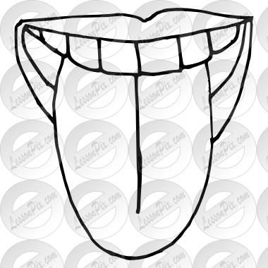 Tongue Out Outline For Classroom Therapy Use - Tongue Outline (380x380)