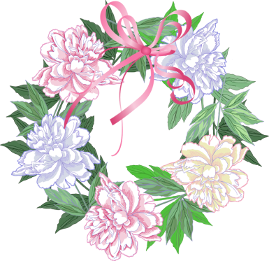 Watercolor Clipart, Peony, Flower Clipart, Wedding - Spring Wreaths Clipart (385x373)