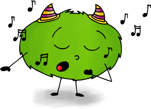 Chant Et Musique Ver - Cartoon (500x386)