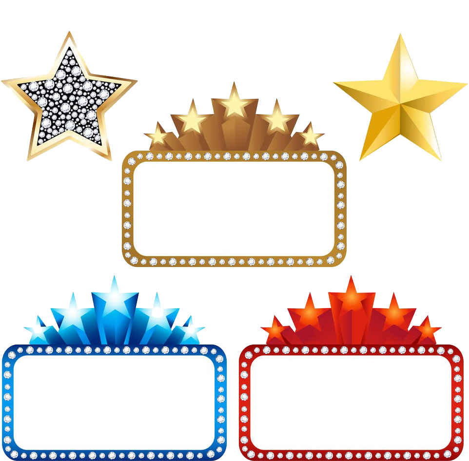 Marquee Cinema Clip Art - Banner Star Png (1000x1000)
