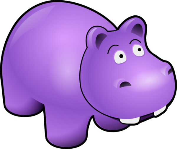 Ah Ha Moment Clipart - Purple Hippo Clipart (600x504)