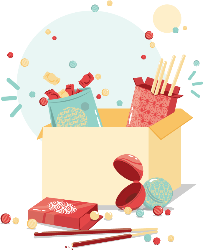 Illustration Festive De La Candysan Box Ouverte - Illustration Festive De La Candysan Box Ouverte (1000x1000)