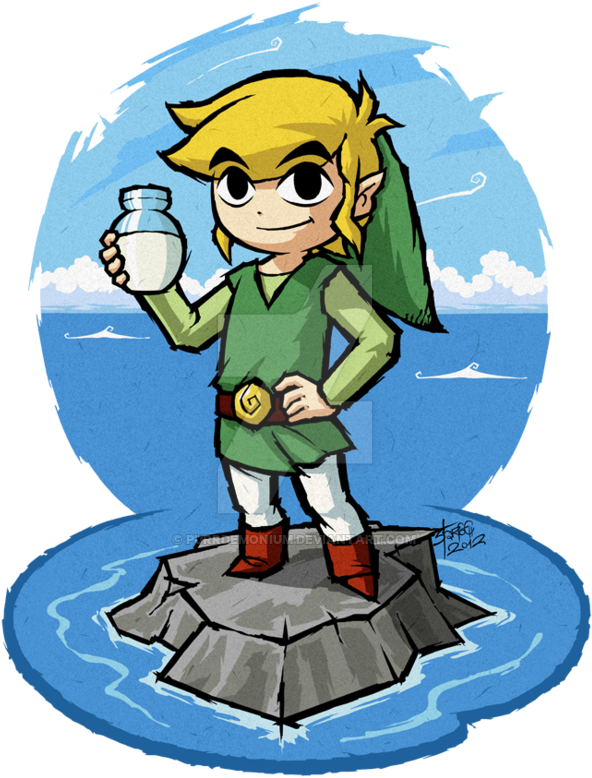The Wind Waker The Bottle Of Milk By Purrdemonium On - Wind Waker Art Style (600x780)