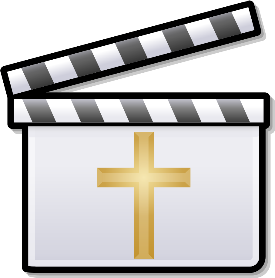 Golden Cross Clapperboard - One Act Play Logo (1000x1000)