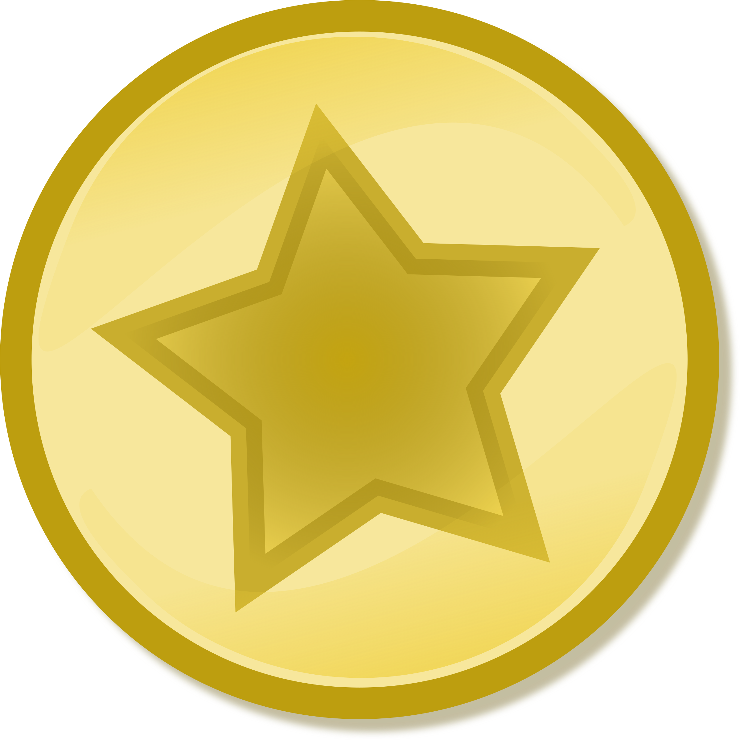 Yellow Circled Star Free Vector - Star Icon Png Small (2400x2400)