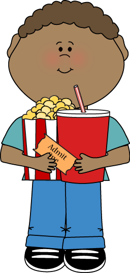 Movie Clip Art - Boy Going To Movies (256x537)