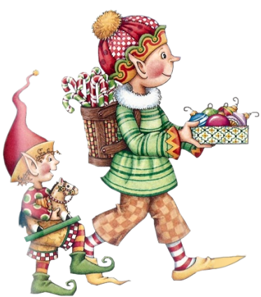 Duendes, Gnomos, Elfo, Imágenes De Navidad, Nena, Arte - Christmas Clip Art Mary Engelbreit (431x450)