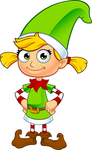 Duendes, Nuevas Ideas, Decoracion Navidad, Puertas, - Girl Elf Cartoon (308x500)