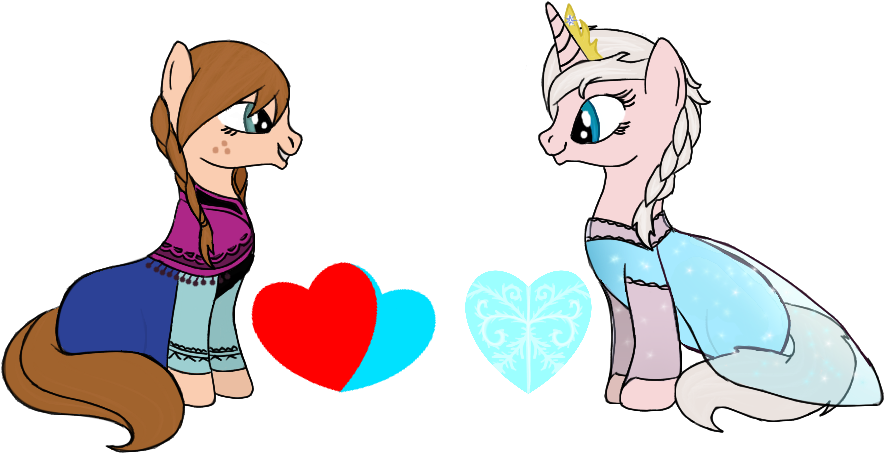 Anna And Elsa By Karmadash - Imagenes De Elsa En Pony (900x545)