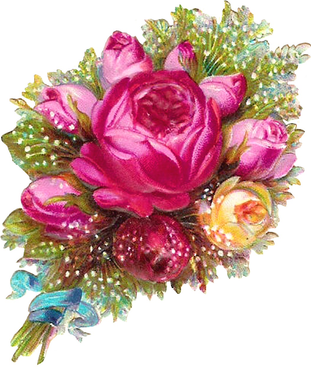 Pink Roses Flowers Bouquet Transparent Png - Flower Bouquet Transparent Background (1265x1500)