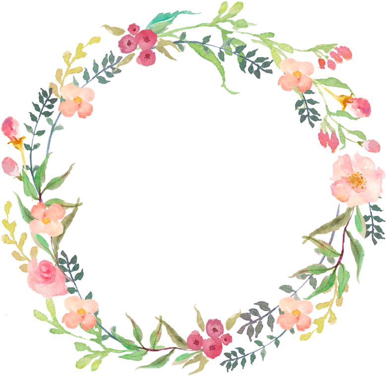 Imagem - Watercolor Wreath Flower Png (800x804)
