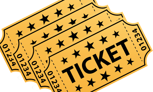 Cfw Custom Guitar Raffle Ticket - Cinema Ticket Clipart (500x300)