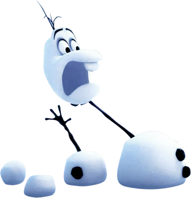 Kristoff Olaf Elsa Anna Clip Art - Scared Olaf Png (651x675)