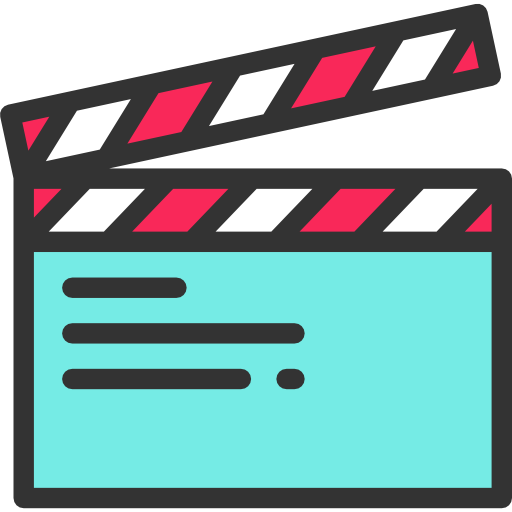 Cinema, Film, Movie, Clapboard, Clapperboard, Clapper - Movie Theater Icon Png (512x512)