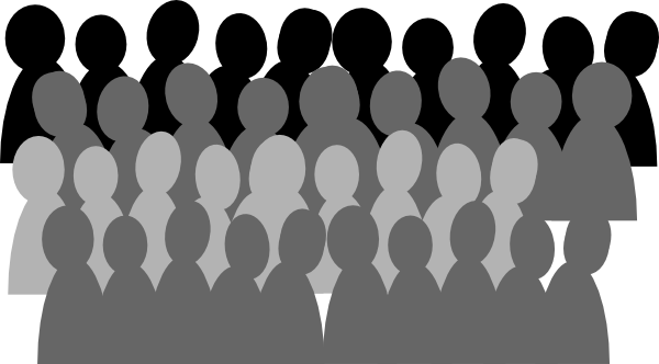 Theatre Audience Clipart 3 By Katherine - Crowd Clipart Black And White (600x332)