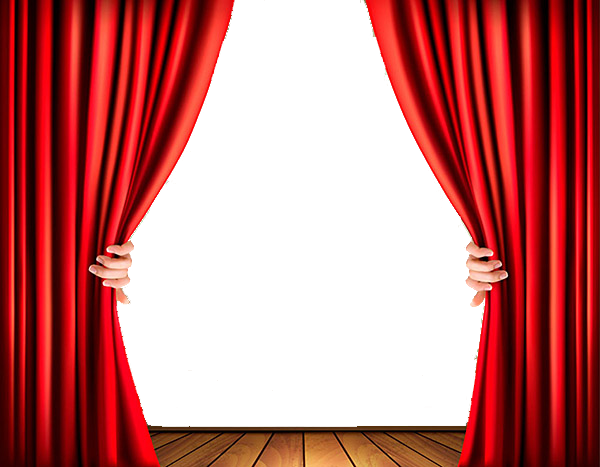 Light Theater Drapes And Stage Curtains Clip Art - Red Curtain Vector Png (600x467)