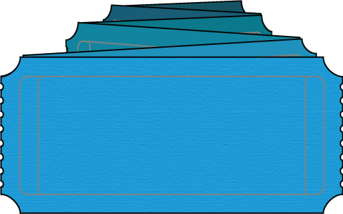 Entrance Ticket Clipart - Blue Raffle Ticket Clip Art (497x310)