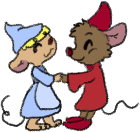 Cinderella And Jaq By Gazalaxy - Cartoon (400x300)