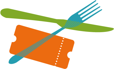 Illustration Of Cutlery And A Cinema Ticket - Movie Theater (472x471)