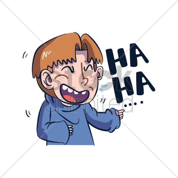 Cartoon Character Laughing Vector Image - Sticker (600x600)
