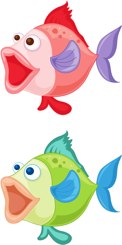 Cartoon - Fisch - Fishs Clipart Png (424x800)