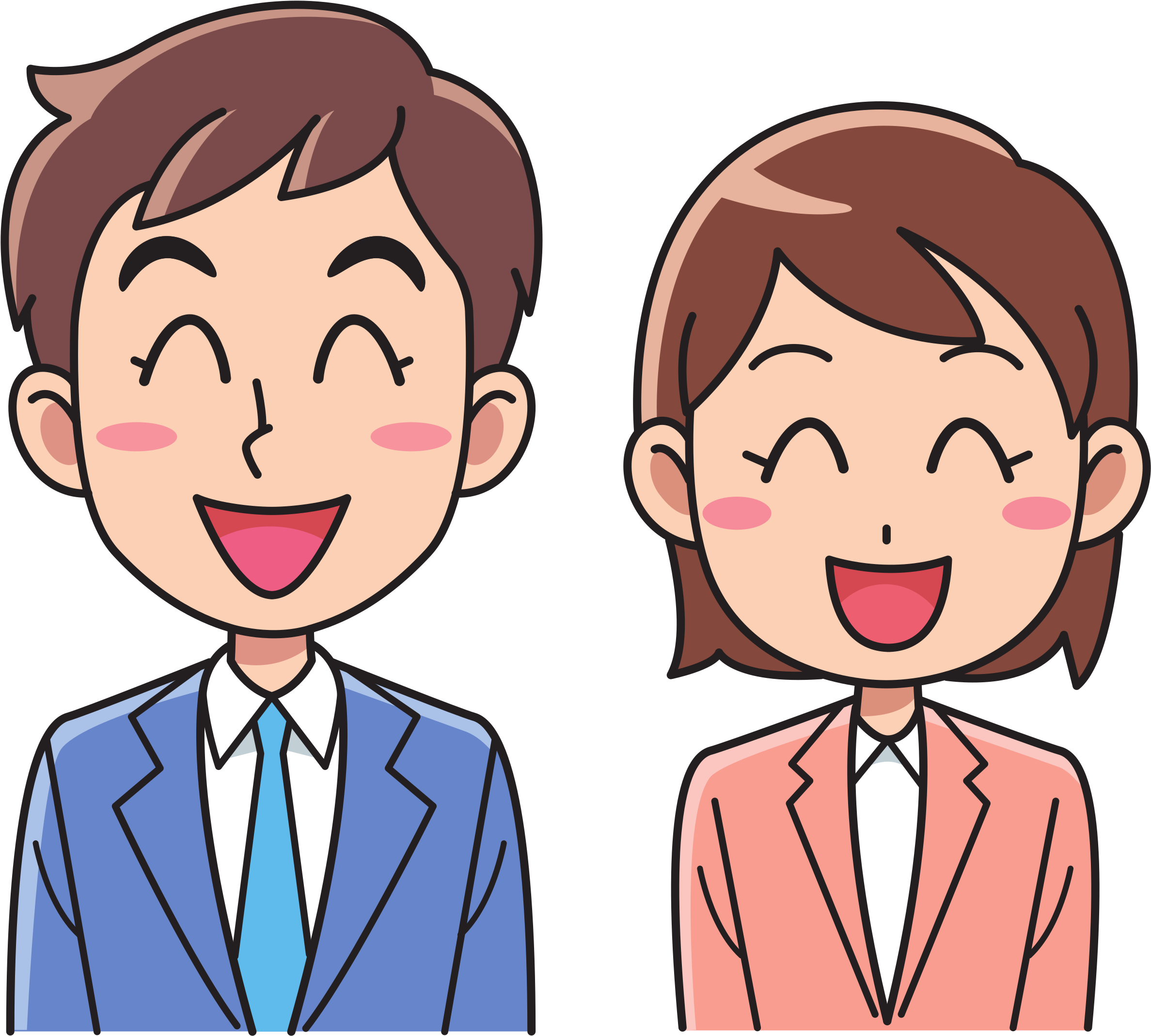 Related Clipart People Laughing - Man And Woman Cartoon (2400x2163)