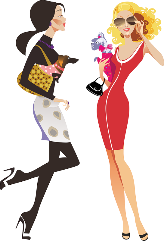 Girls Shopping - - Fashion Girl Vector Png (545x800)