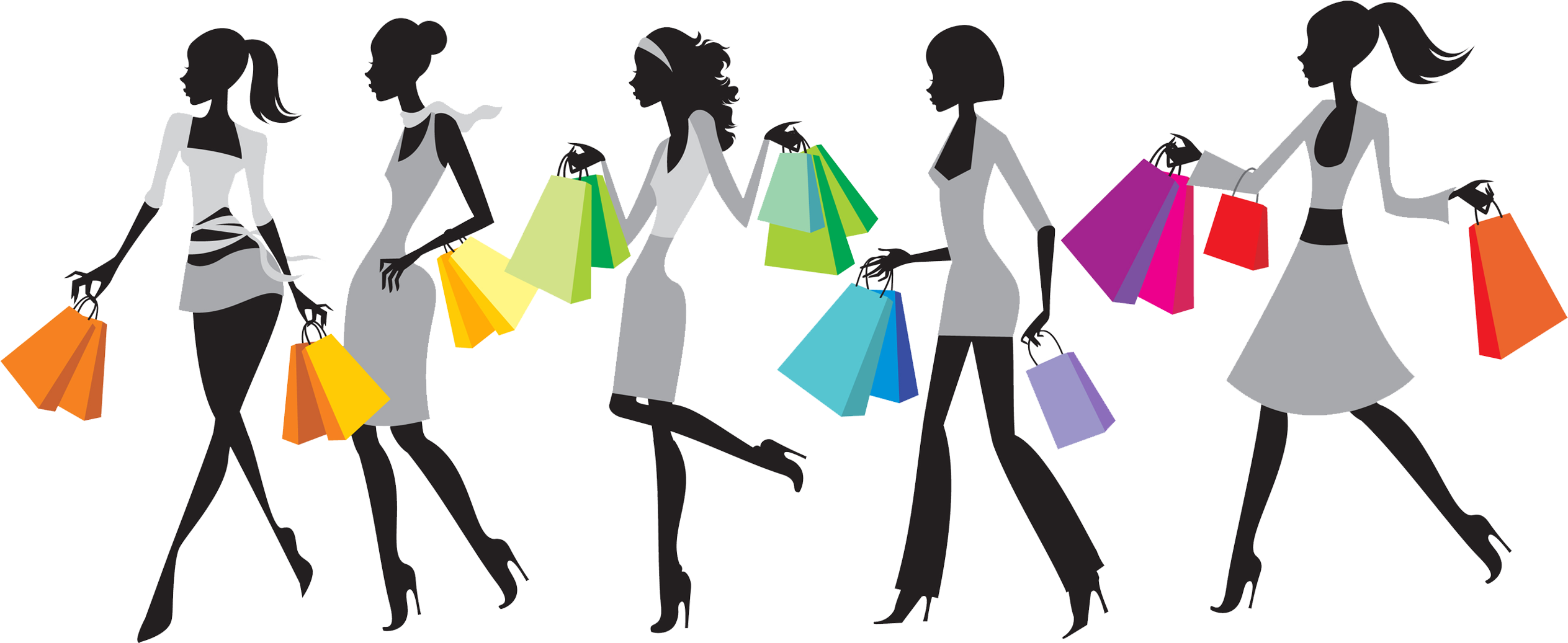 Need A Flexo Graphic Printing - Transparent Shopping Girls Png (2625x1077)