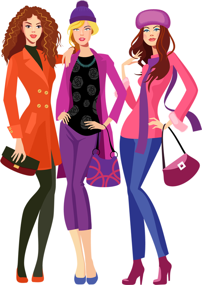 Fashion Clipart Going Shopping - Fashion Cartoon Transparent (650x920)