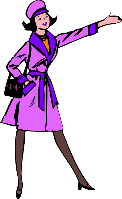 Lady, Woman, Purple, Pointing, Coat, Taxi, Purse - Break Up... Greeting Card (395x640)