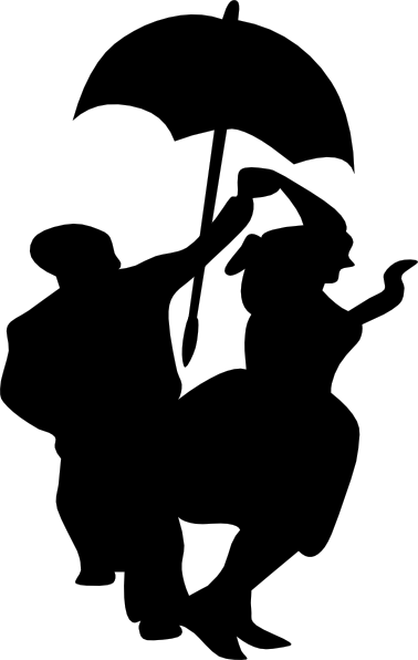 Dancing Umbrella Silhouette Transparent (378x596)